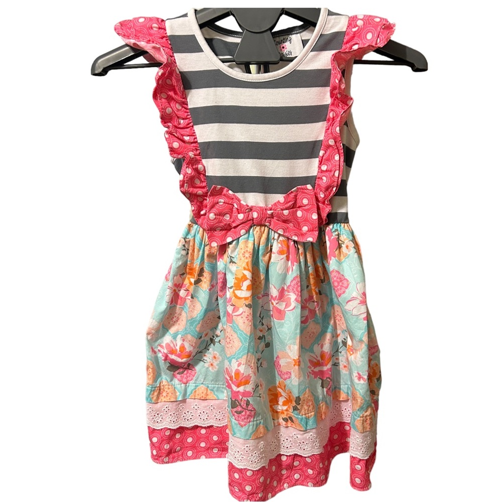Counting Daisies girl’s mixed pattern dress size 8